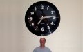 John and giant Deco clock